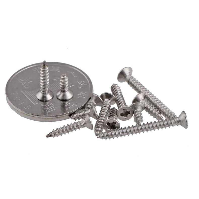 304 Stainless steel countersunk head tapping screws M2-M3 100pcs